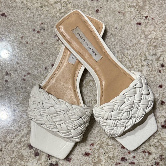 Saks Fifth Avenue Cream Braided Sandals - Picture 1 of 6